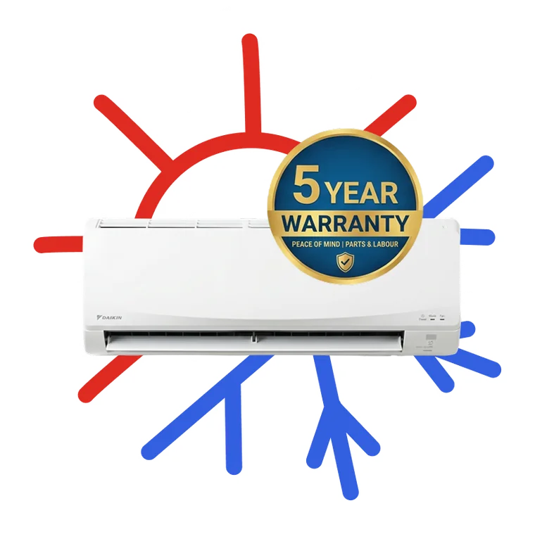 Daikin air conditioner with a 5 year warranty