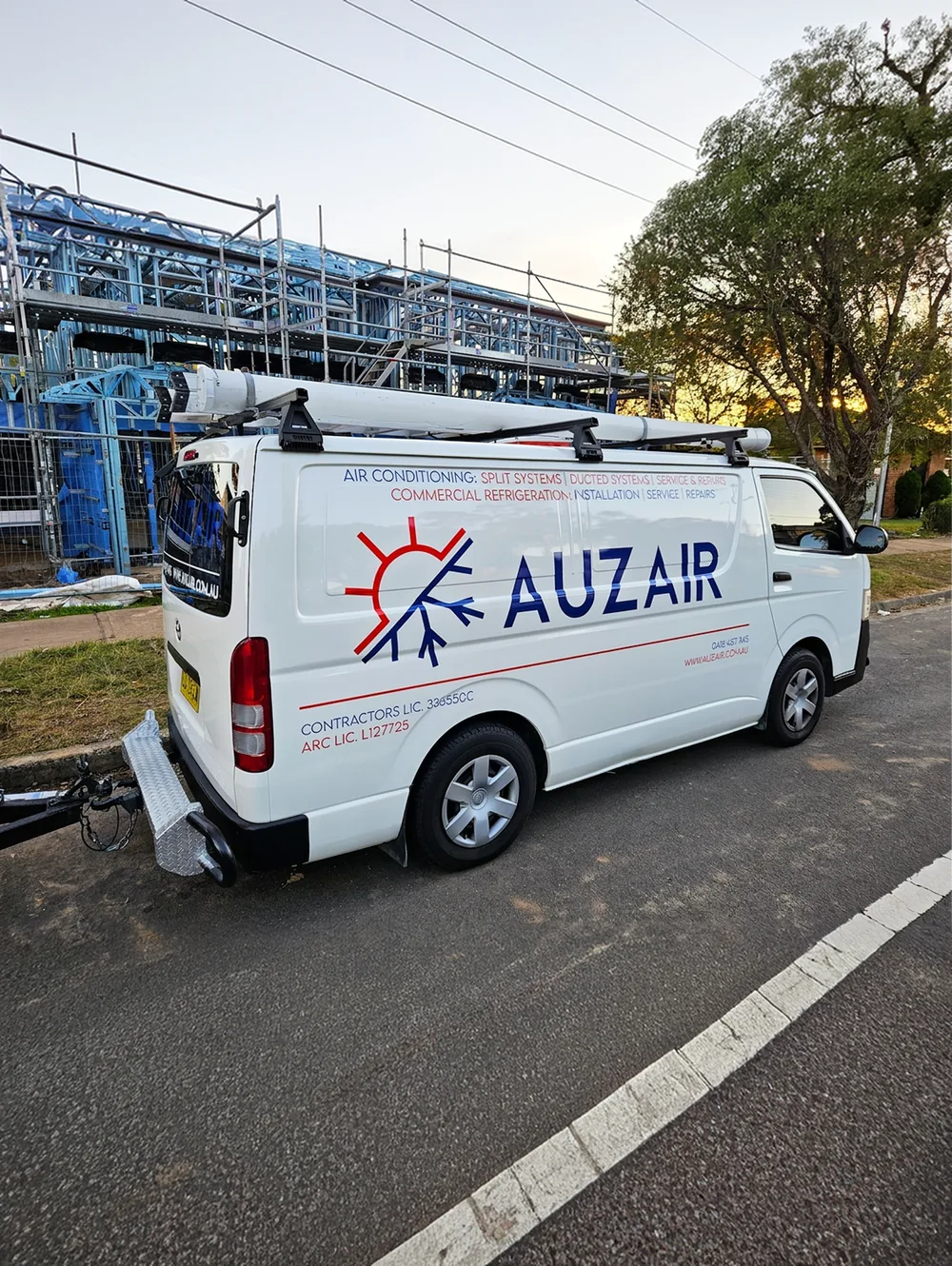 AuzAir service van on site at a residential build